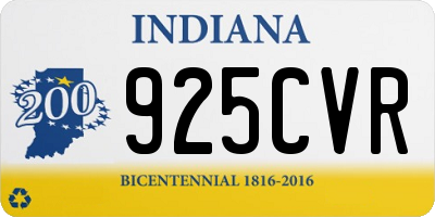 IN license plate 925CVR