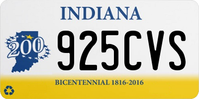 IN license plate 925CVS