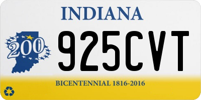IN license plate 925CVT