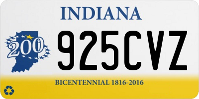 IN license plate 925CVZ