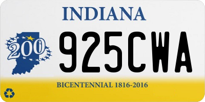 IN license plate 925CWA