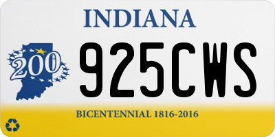 IN license plate 925CWS
