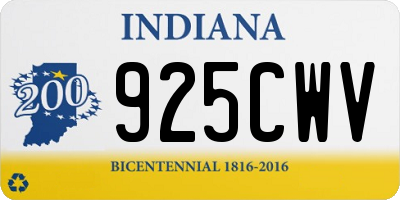 IN license plate 925CWV