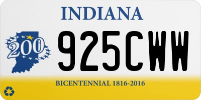 IN license plate 925CWW