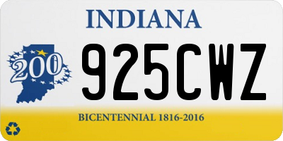 IN license plate 925CWZ