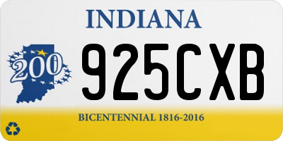 IN license plate 925CXB