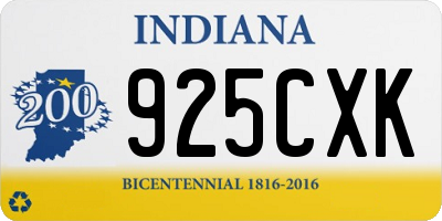 IN license plate 925CXK