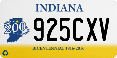 IN license plate 925CXV