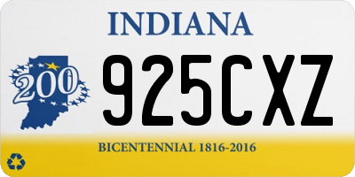 IN license plate 925CXZ