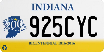 IN license plate 925CYC