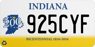 IN license plate 925CYF