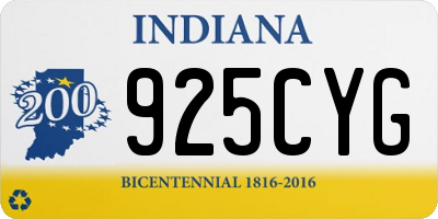 IN license plate 925CYG