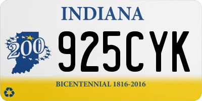 IN license plate 925CYK