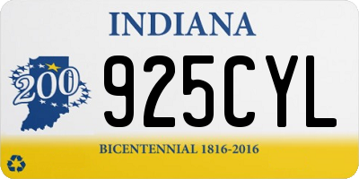 IN license plate 925CYL