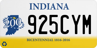 IN license plate 925CYM