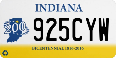 IN license plate 925CYW