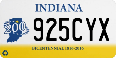 IN license plate 925CYX