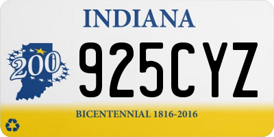 IN license plate 925CYZ