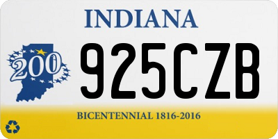 IN license plate 925CZB
