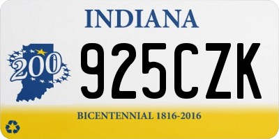 IN license plate 925CZK