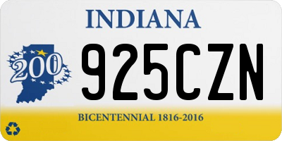 IN license plate 925CZN