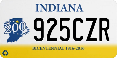 IN license plate 925CZR