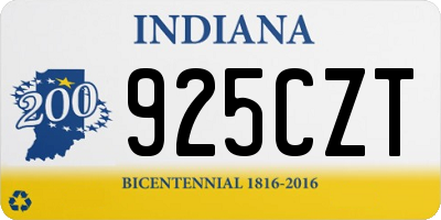 IN license plate 925CZT