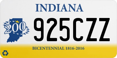 IN license plate 925CZZ