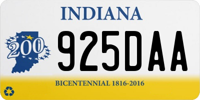 IN license plate 925DAA