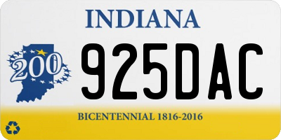 IN license plate 925DAC