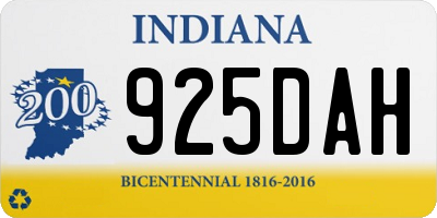 IN license plate 925DAH