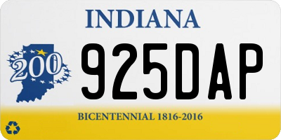 IN license plate 925DAP
