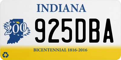 IN license plate 925DBA