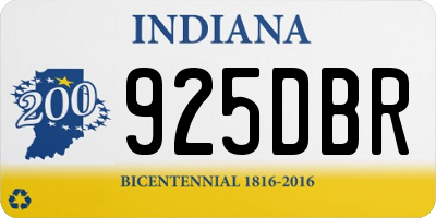 IN license plate 925DBR