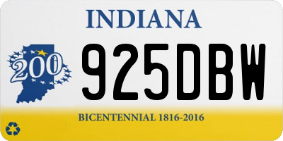 IN license plate 925DBW