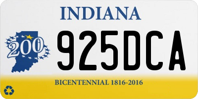 IN license plate 925DCA