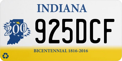 IN license plate 925DCF