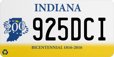 IN license plate 925DCI