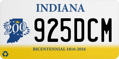 IN license plate 925DCM