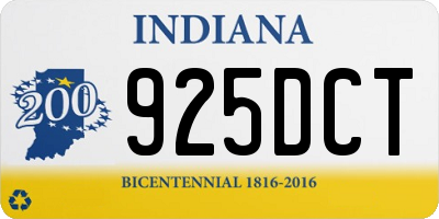 IN license plate 925DCT