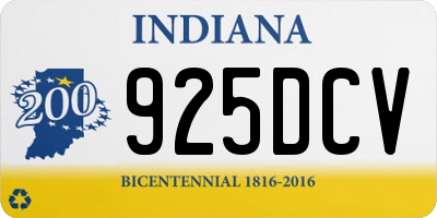 IN license plate 925DCV