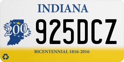 IN license plate 925DCZ