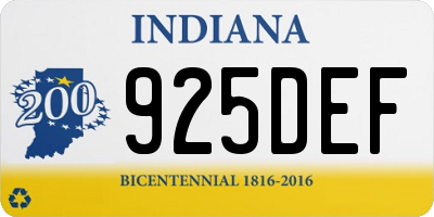 IN license plate 925DEF