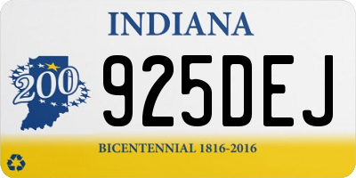 IN license plate 925DEJ