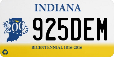 IN license plate 925DEM
