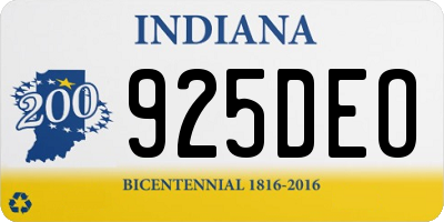 IN license plate 925DEO