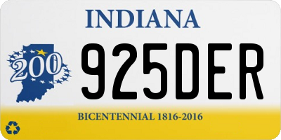 IN license plate 925DER
