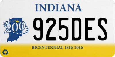 IN license plate 925DES