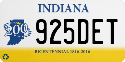 IN license plate 925DET