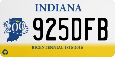 IN license plate 925DFB